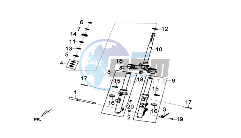 FRONT FORK/ STEERING HEAD BEARING / FRONT FORK