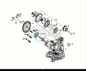 SYMPHONY CARGO 125 (AY12WA-EU) (E5) (M1) drawing R CARNK CASE-OIL PUMP ASSY