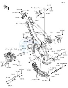 KX450F KX450HHF EU drawing Frame Fittings