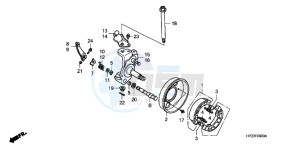 TRX90XB drawing KNUCKLE/ FRONT BRAKE PANEL