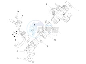 Liberty 50 iGet 4T 3V 25kmh (EMEA) drawing Throttle body - Injector - Union pipe