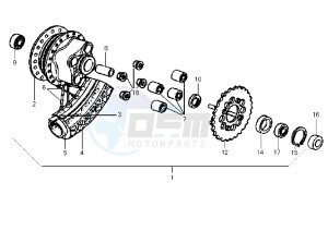 HUSKY - 125 cc drawing REAR WHEEL