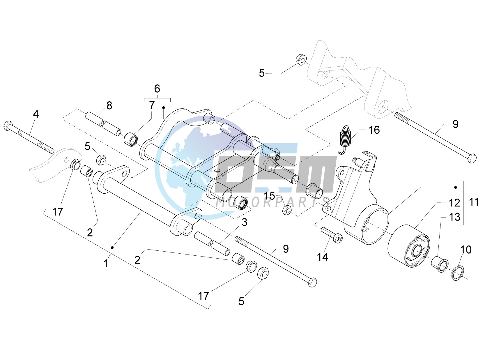 Swinging arm