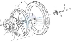 Scarabeo 50 2t e2 net drawing Front wheel