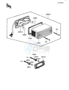 KZ 1100 B [GPZ) (B1-B2) [GPZ) drawing TAILLIGHT