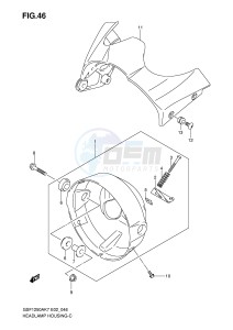 GSF1250 (E2) Bandit drawing HEADLAMP HOUSING (GSF1250 A)