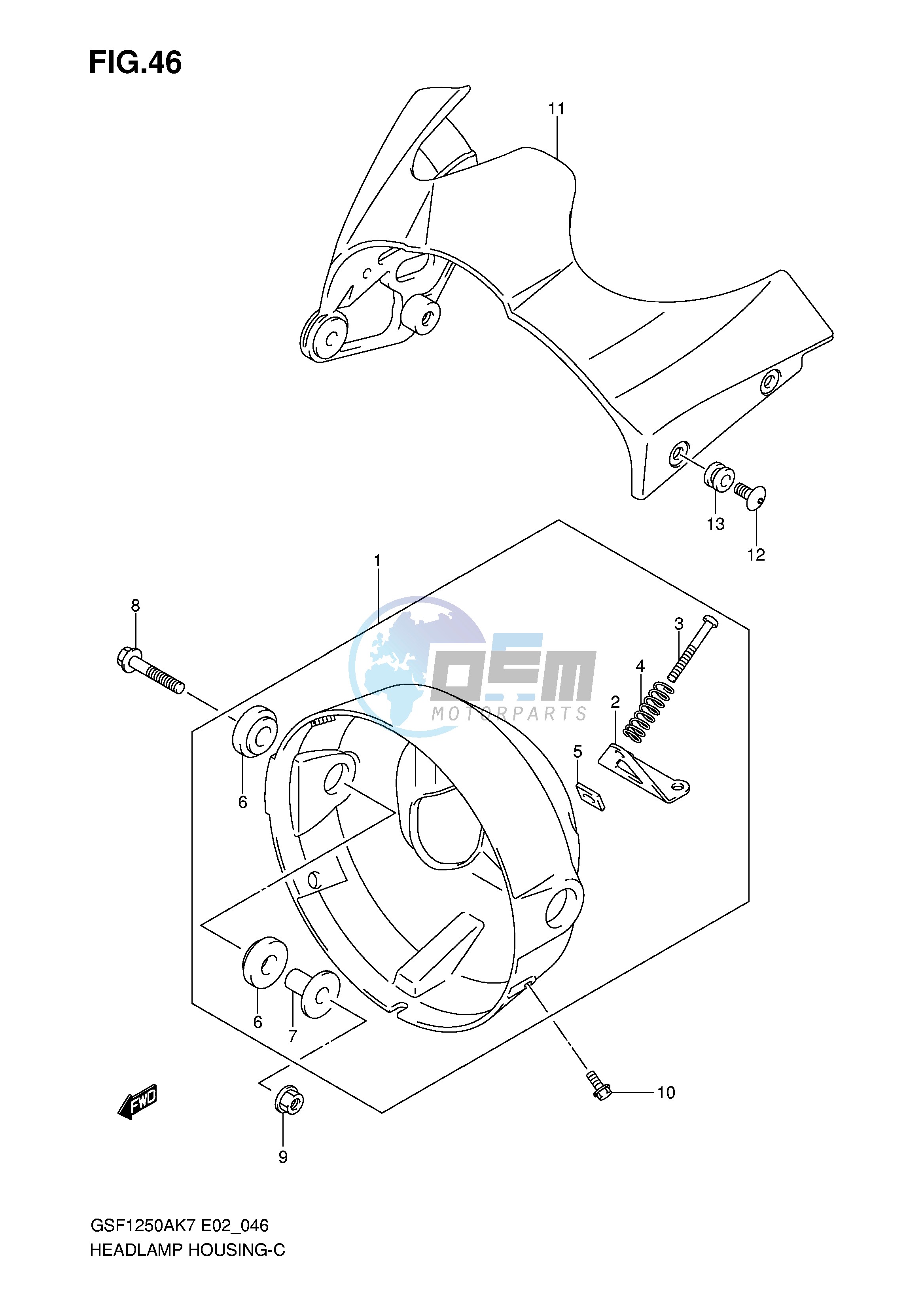 HEADLAMP HOUSING (GSF1250 A)