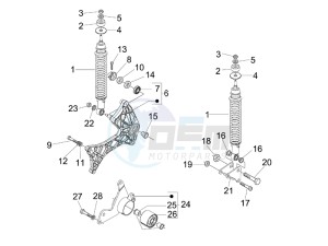 GTV 125 4T (Euro 3) drawing Rear suspension - Shock absorber - s