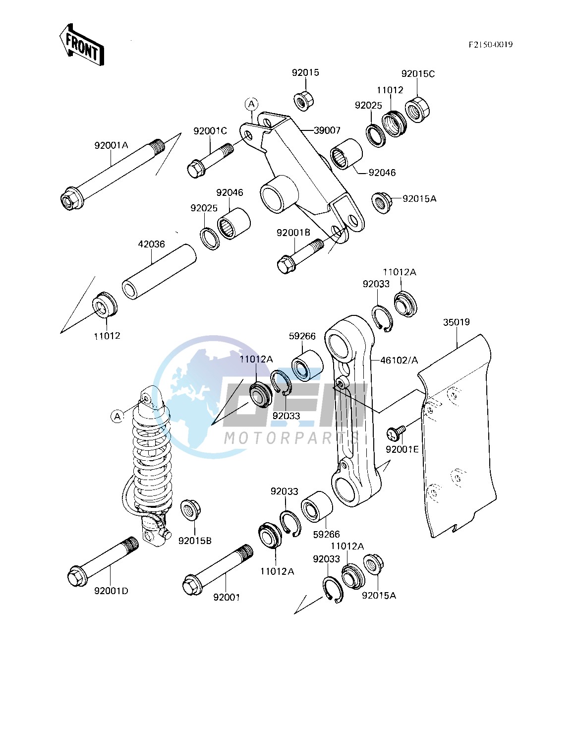 REAR SUSPENSION -- 83 KX250-C1- -