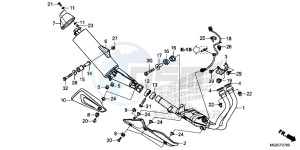 CB500FD CB500F UK - (E) drawing EXHAUST MUFFLER