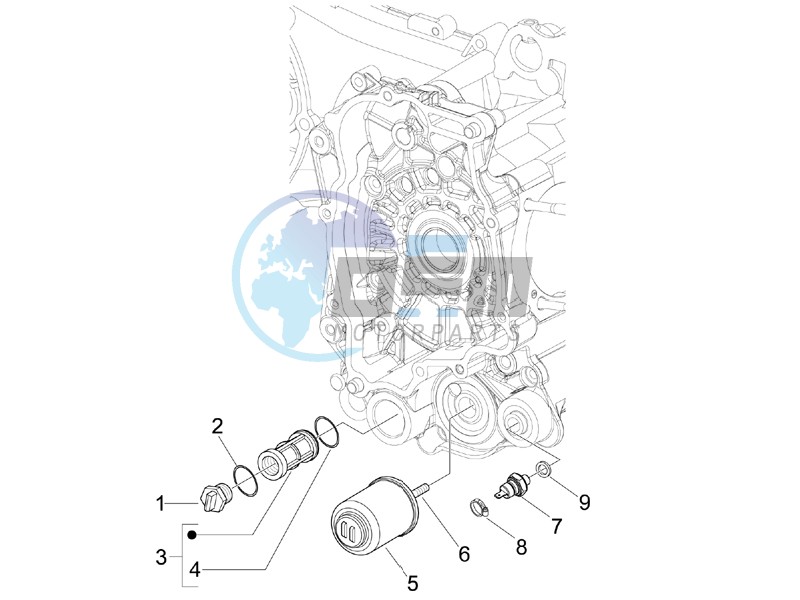 Flywheel magneto cover - Oil filter