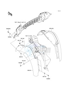 KAF 400 B [MULE 600] (B1) B1 drawing FRONT FENDER-- S- -