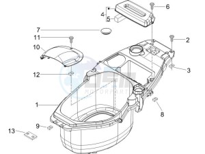 Zip 50 4T drawing Helmet box - Undersaddle