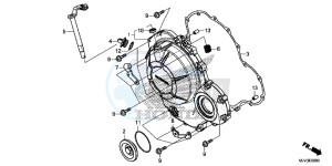 CBR500RF CBR500R UK - (E) drawing RIGHT CRANKCASE COVER