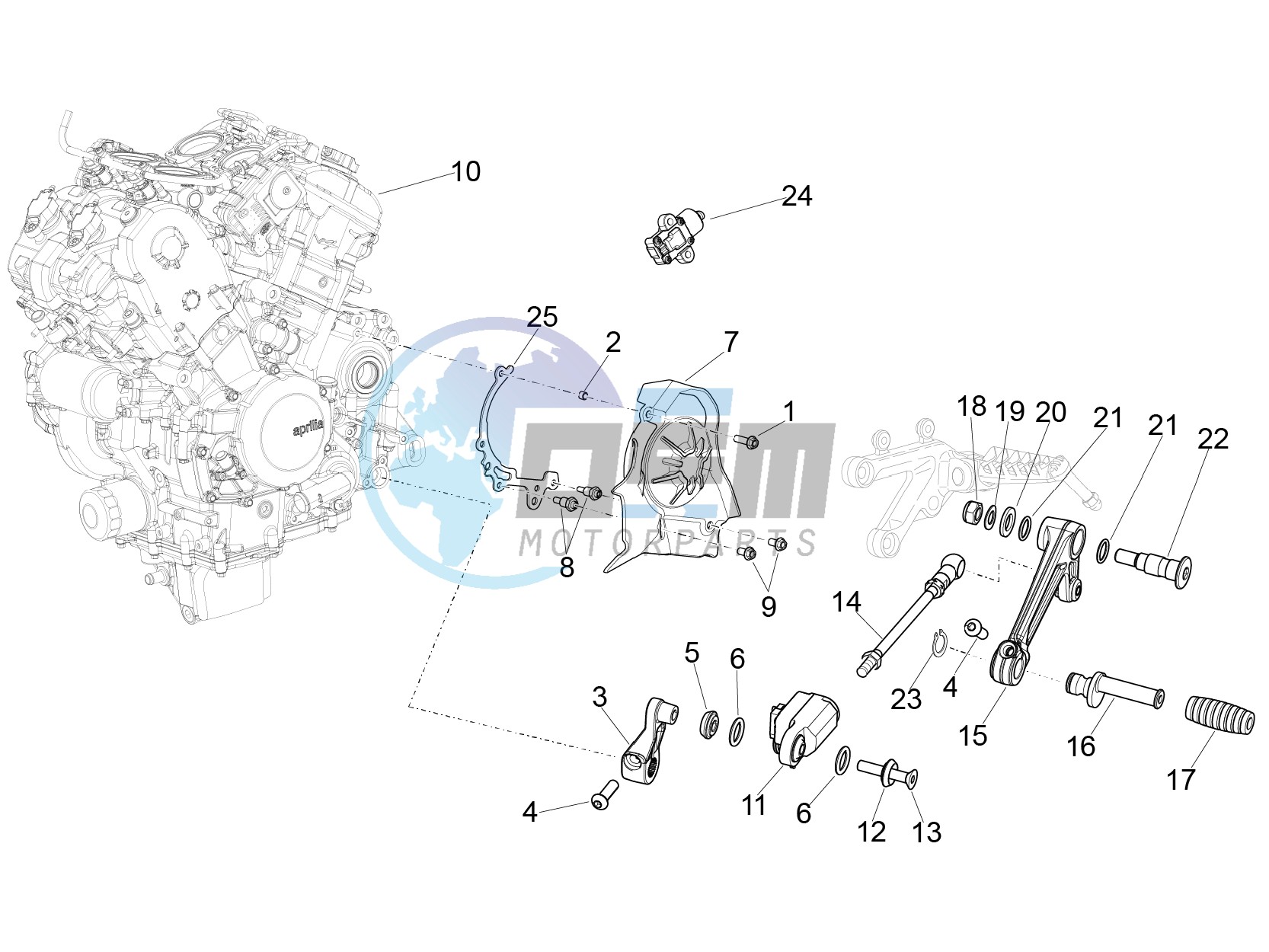 Engine-Completing part-Lever