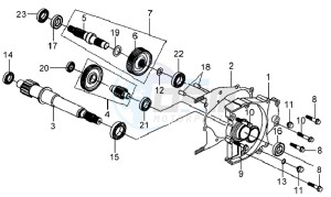 MIO 100 HU10W8-6 drawing CRANKCASE - DRIVE SHAFT