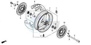 CB900F 919 drawing FRONT WHEEL