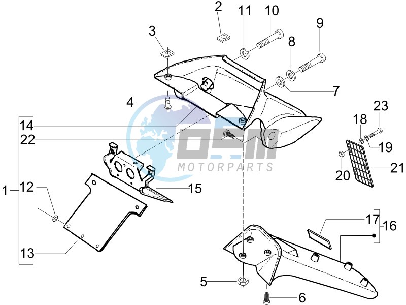 Rear cover - Splash guard