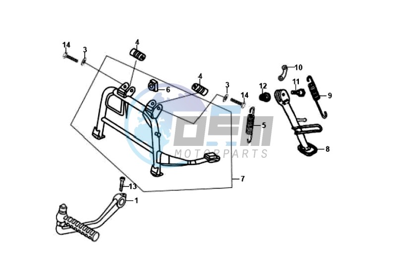 CENTRAL STAND / SIDE STAND / KICKSTARTER PEDAL