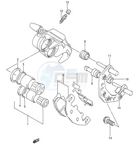 GS500E (E28) drawing FRONT CALIPER (MODEL K L M N P R S)