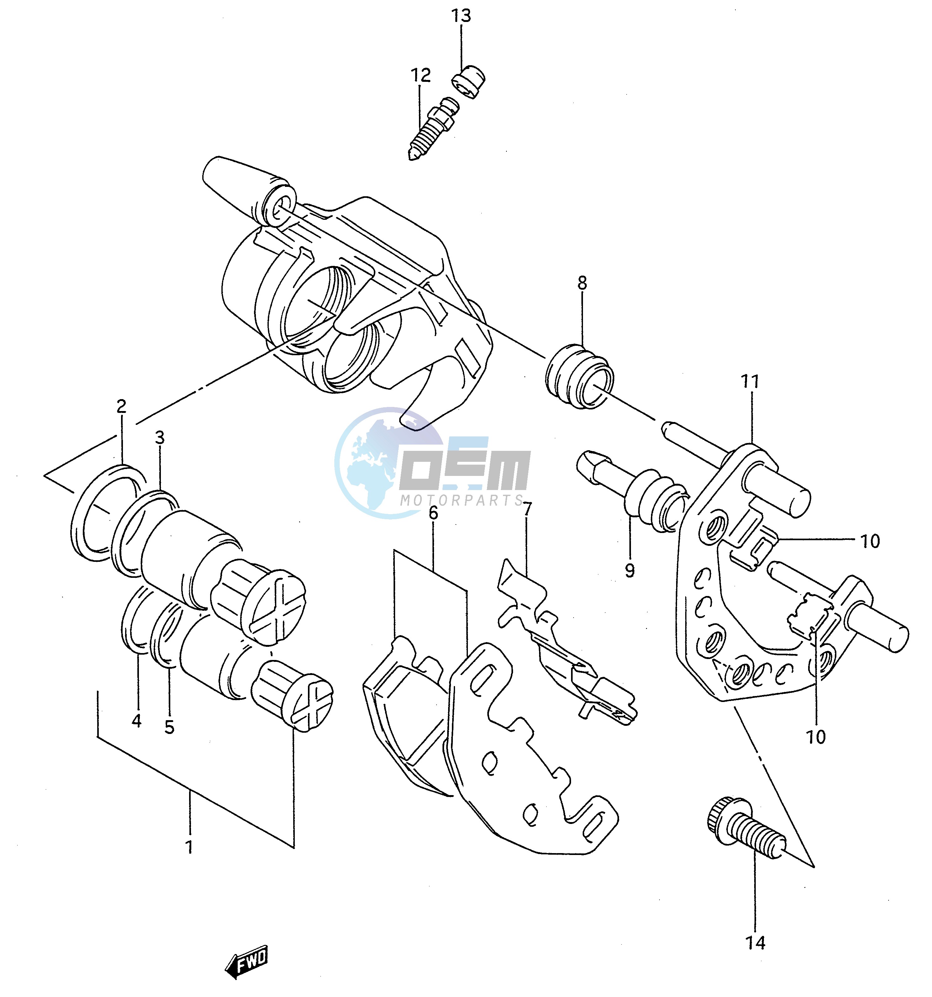 FRONT CALIPER (MODEL K L M N P R S)