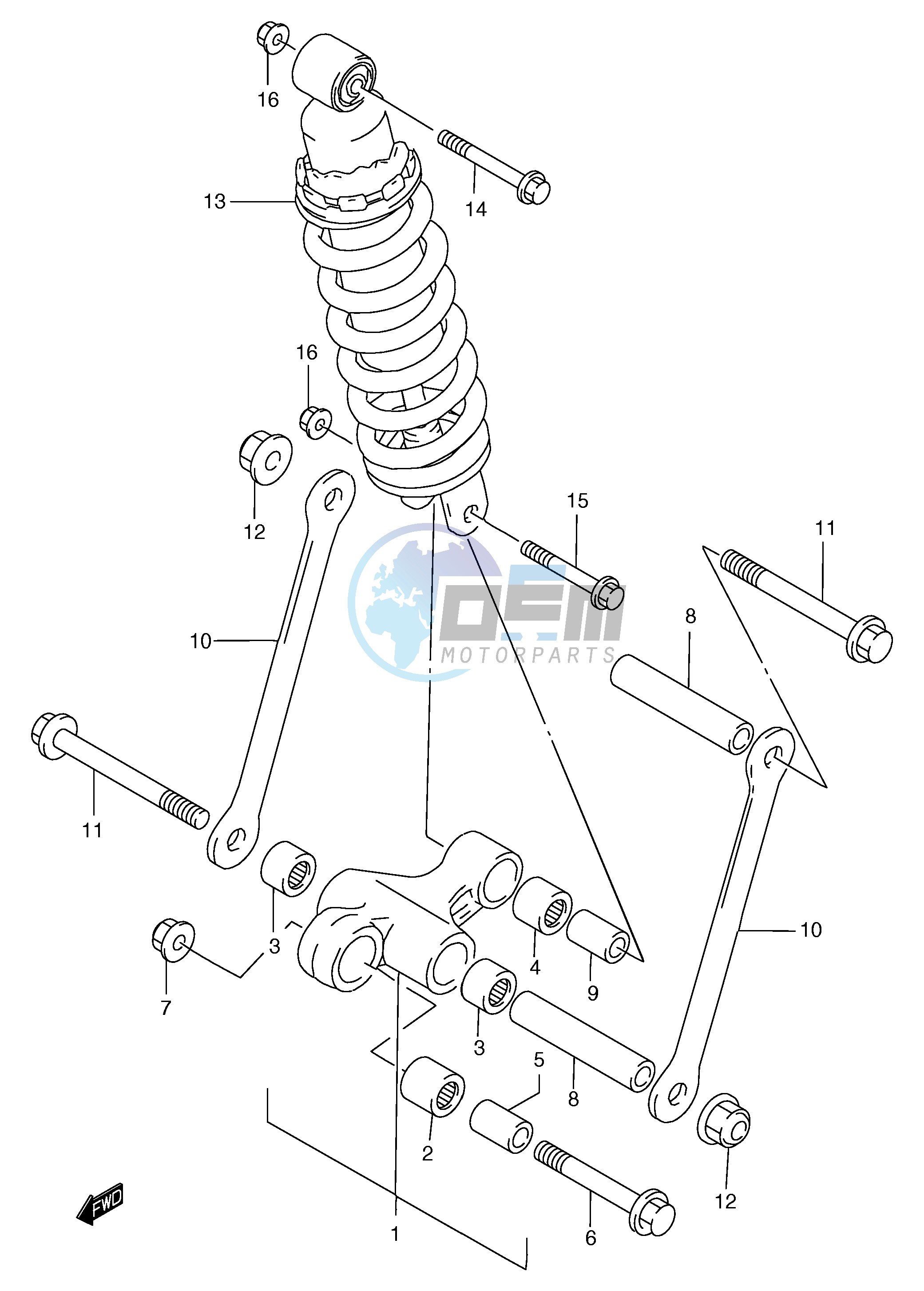 REAR CUSHION LEVER (GSF1200T V W X Y ST SV SW SX SY)