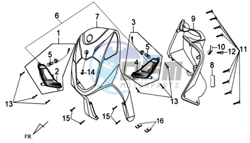 FR PLATE / INDICATORS / INNER LEG SHIELD