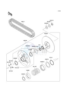 KVF 360 B [PRAIRIE 360] (B6F-B9F) B7F drawing DRIVEN CONVERTER_DRIVE BELT