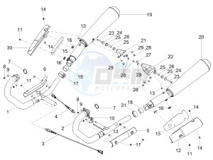 V7 III Racer 750 e4 (EMEA) drawing Exhaust pipe