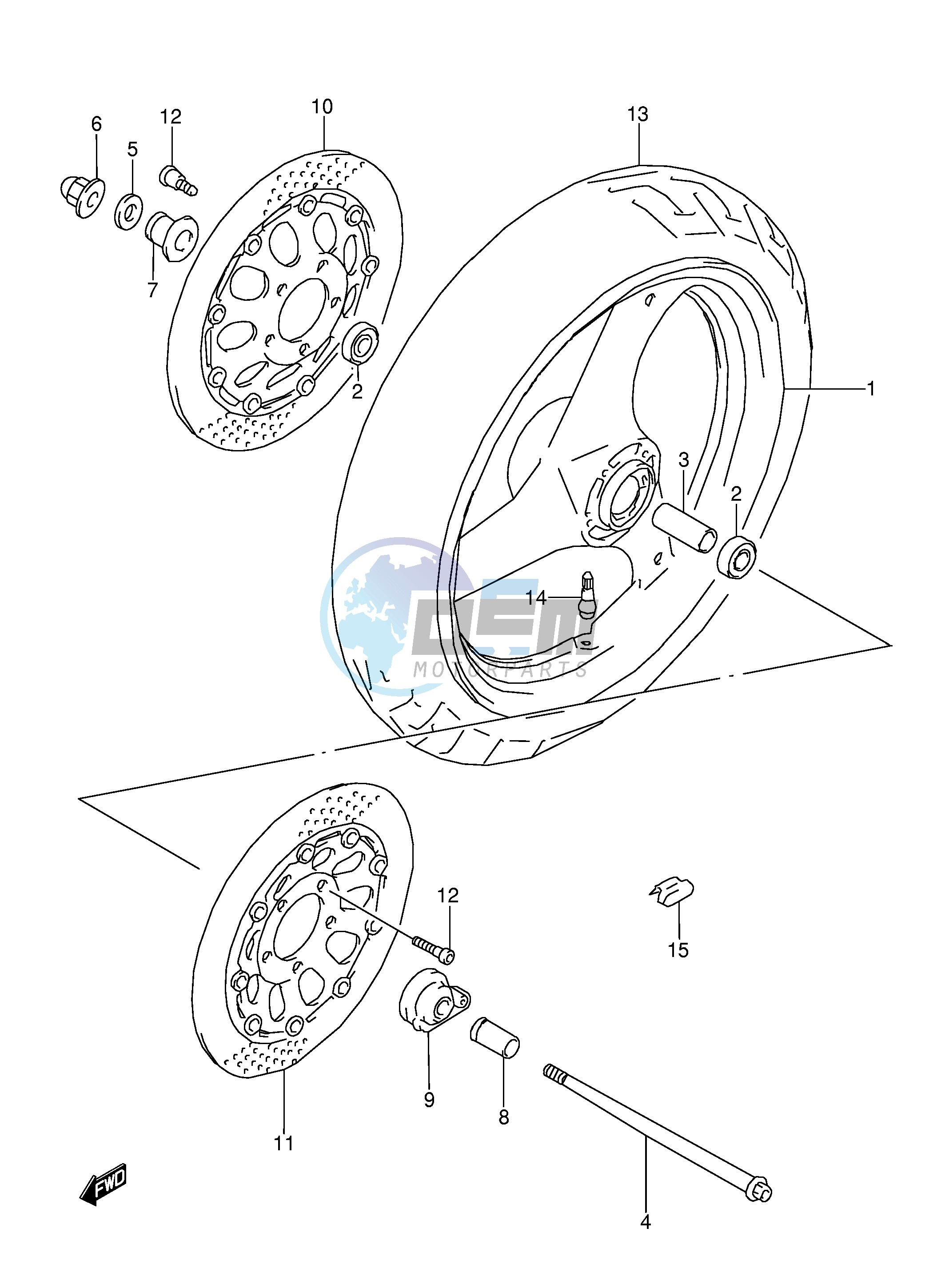 FRONT WHEEL (MODEL K L M N P R S T)