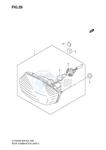 LT-Z400 (E28-E33) drawing REAR COMBINATION (E33)