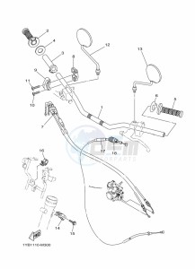 XT250 XT250N (B1UG) drawing STEERING HANDLE & CABLE