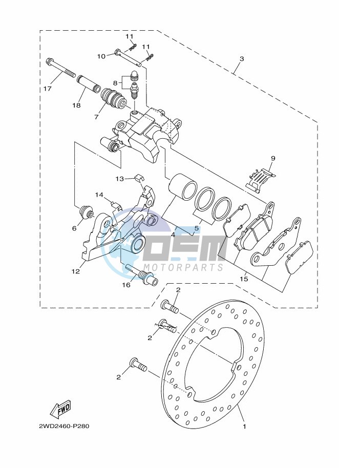 REAR BRAKE CALIPER