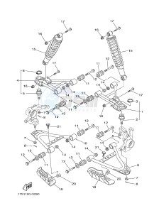 YFM450FWAD YFM45GPXG GRIZZLY 450 EPS (2LCB) drawing FRONT SUSPENSION & WHEEL