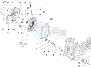 946 125 4T 3V ABS (EMEA, APAC) drawing Flywheel magneto cover - Oil filter