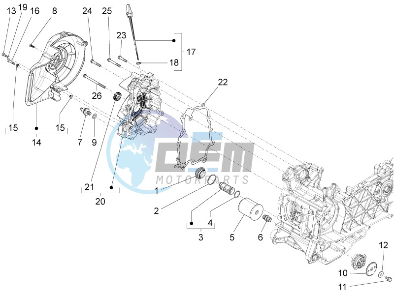 Flywheel magneto cover - Oil filter