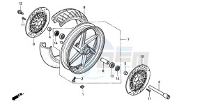 CBR600SE drawing FRONT WHEEL (CBR600FS/3S/T/3T/SET)