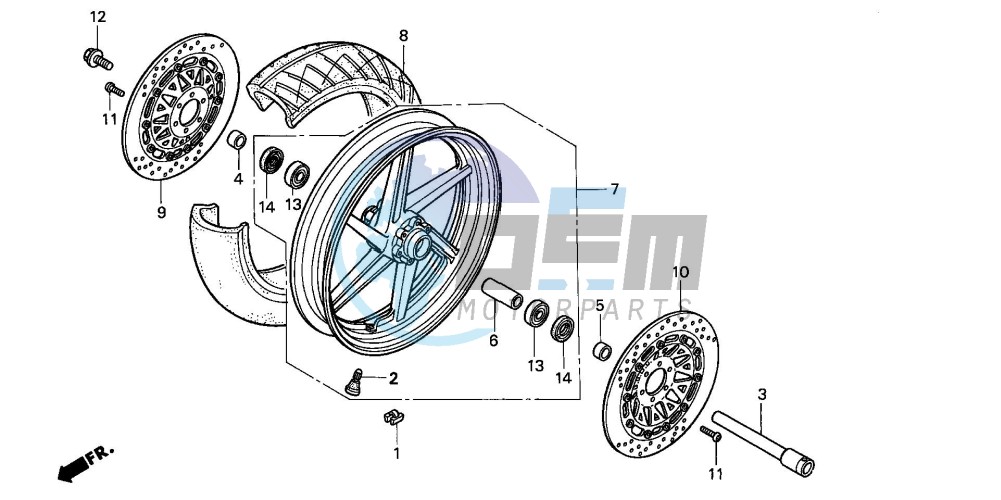 FRONT WHEEL (CBR600FS/3S/T/3T/SET)