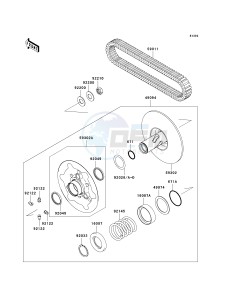 KVF 650 F [BRUTE FORCE 650 4X4I] (F6F-F9F ) F8F drawing DRIVEN CONVERTER_DRIVE BELT