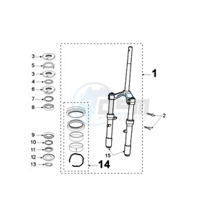 SAT 250 drawing FRONT FORK / STEERINGHEAD 8