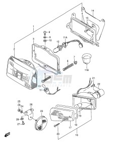 AE50 (E1) drawing HEADLAMP - FRONT TURNSIGNAL (E2,E4,E21,E24)