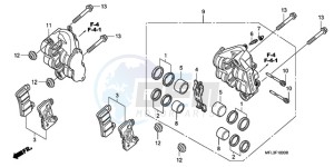 CBR1000RAA UK - (E / ABS HRC MKH) drawing FRONT BRAKE CALIPER