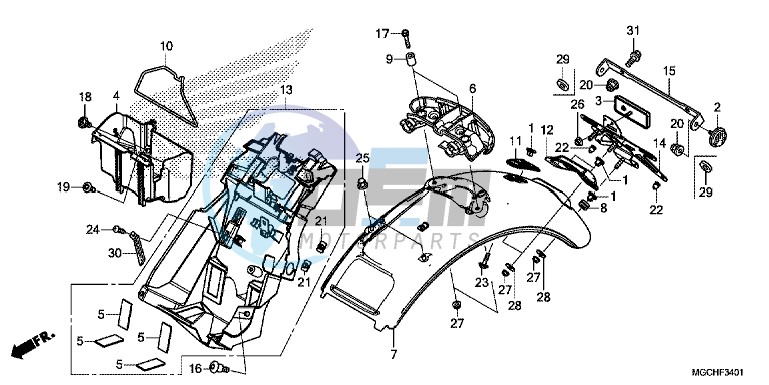 REAR FENDER (CB1100CA/ CAD/ NA/ NAD)