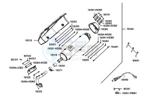 DOWNTOWN 300 I ABS drawing Exhaust Muffler