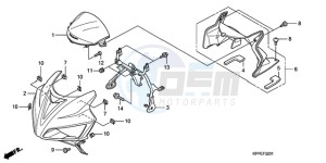 CBR125RW9 Australia - (U) drawing UPPER COWL (CBR125RW7/RW9/RWA)