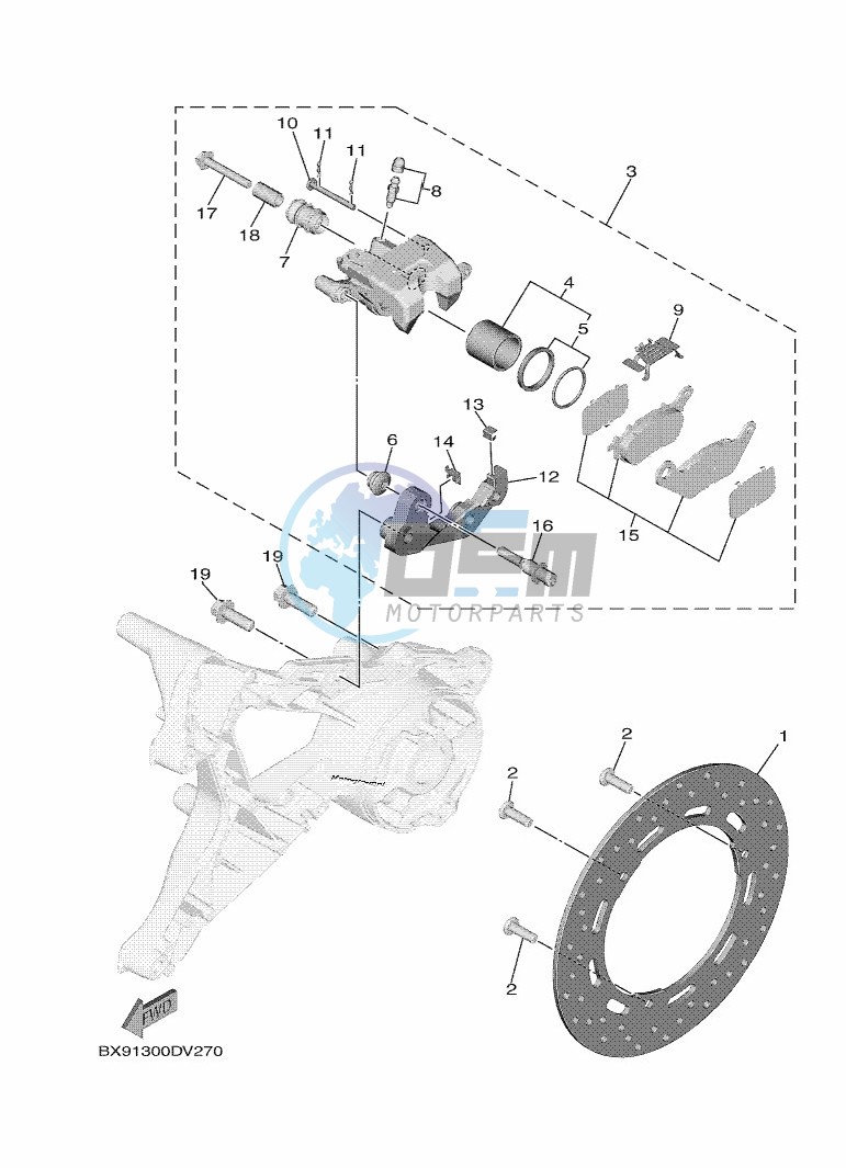 REAR BRAKE CALIPER