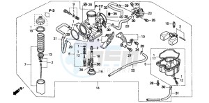 TRX250TE FOURTRAX RECON ES drawing CARBURETOR