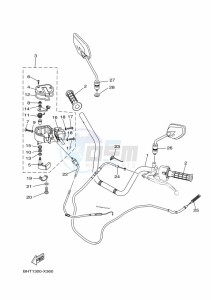 YFM450FWBD KODIAK 450 EPS (BHT1) drawing STEERING HANDLE & CABLE