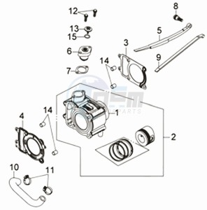 CITYCOM 125 drawing CYLINDER / GASKETS