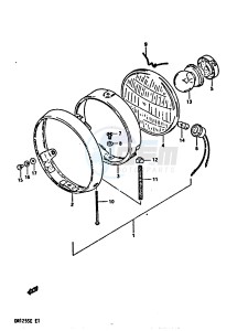 DR125S (E2) drawing HEADLAMP (E4, E15, E18, E21)